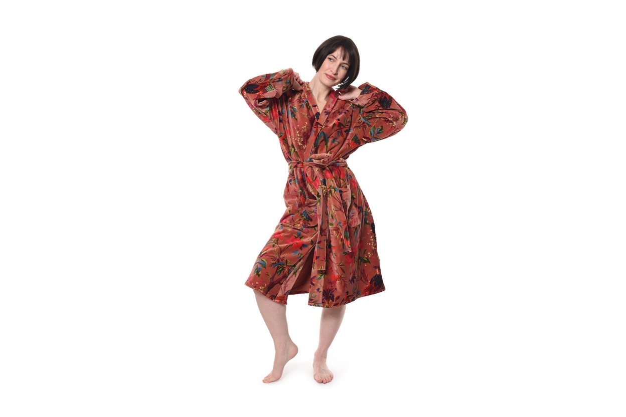 FC Paradise Velvet Robe Terracotta