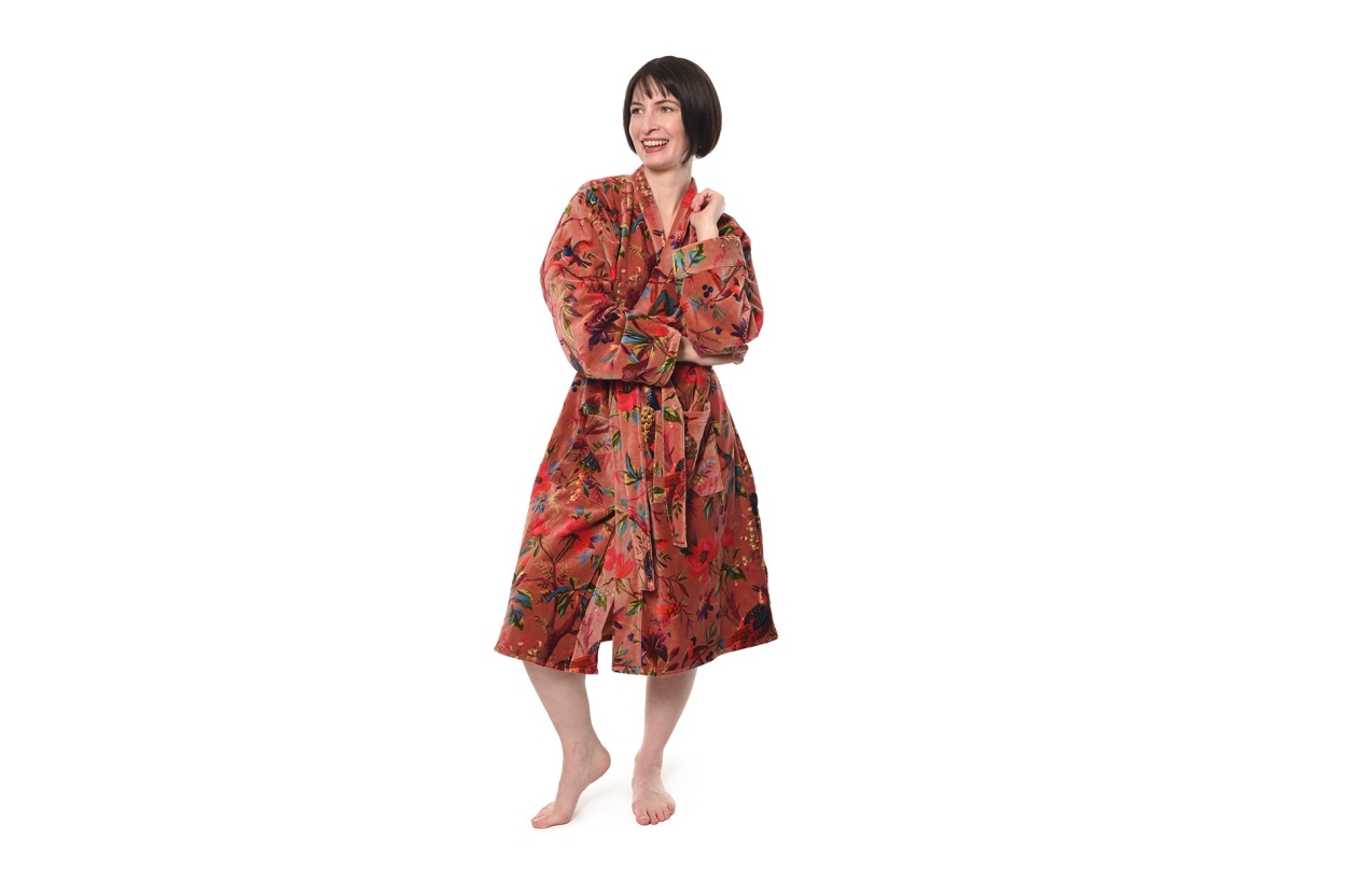 FC Paradise Velvet Robe Terracotta