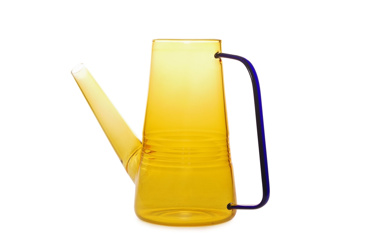 Amalfi Glass Watering Can (Sauterne & Blue)