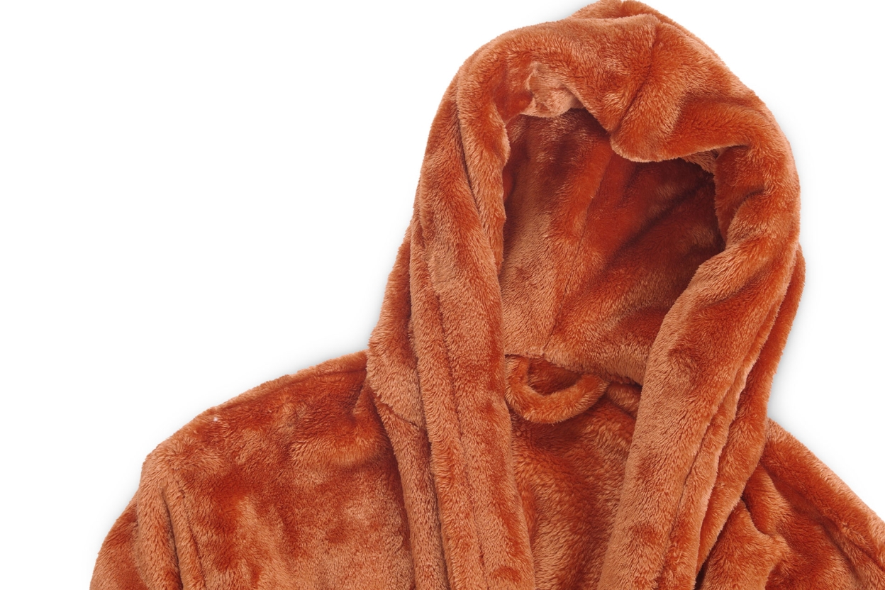 FC Deep Fleece Bathrobe Terracotta