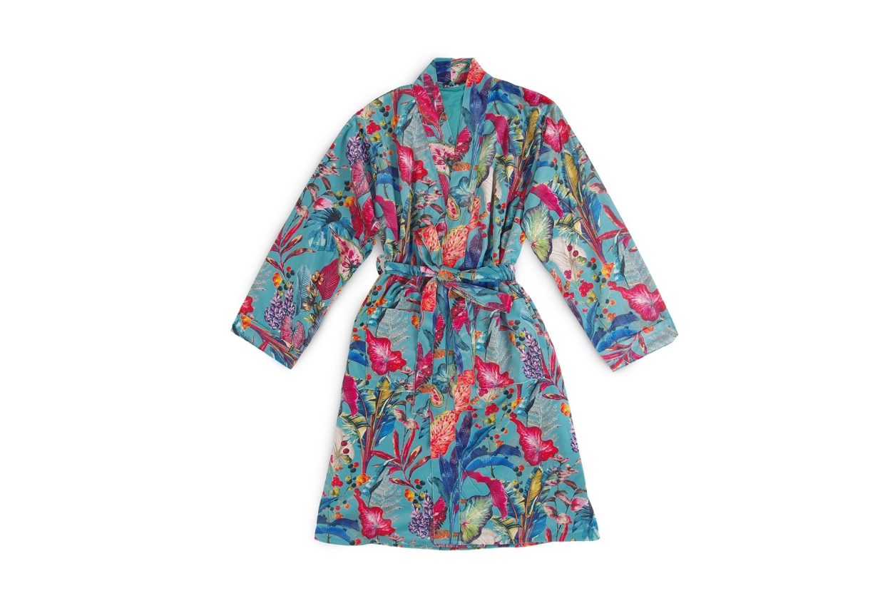 FC Tropical Velvet Robe Teale