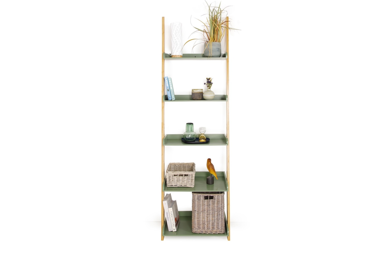 Fc Leaning Ladder Shelf Green Wide