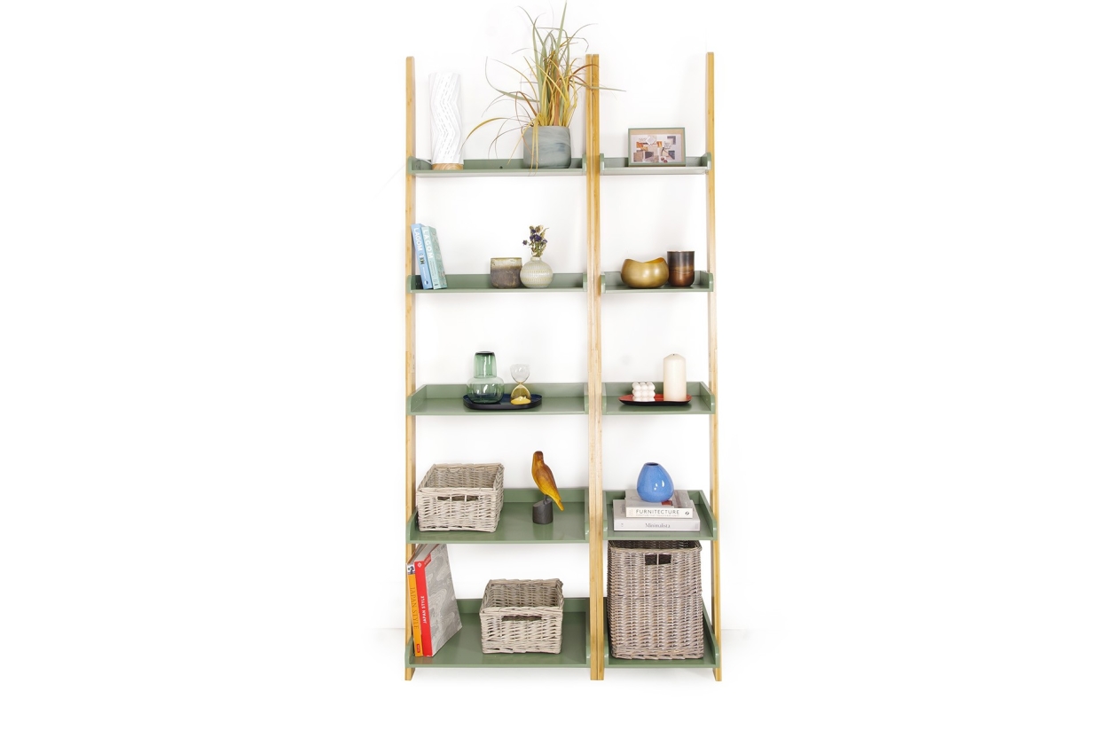 Fc Leaning Ladder Shelf Green Wide