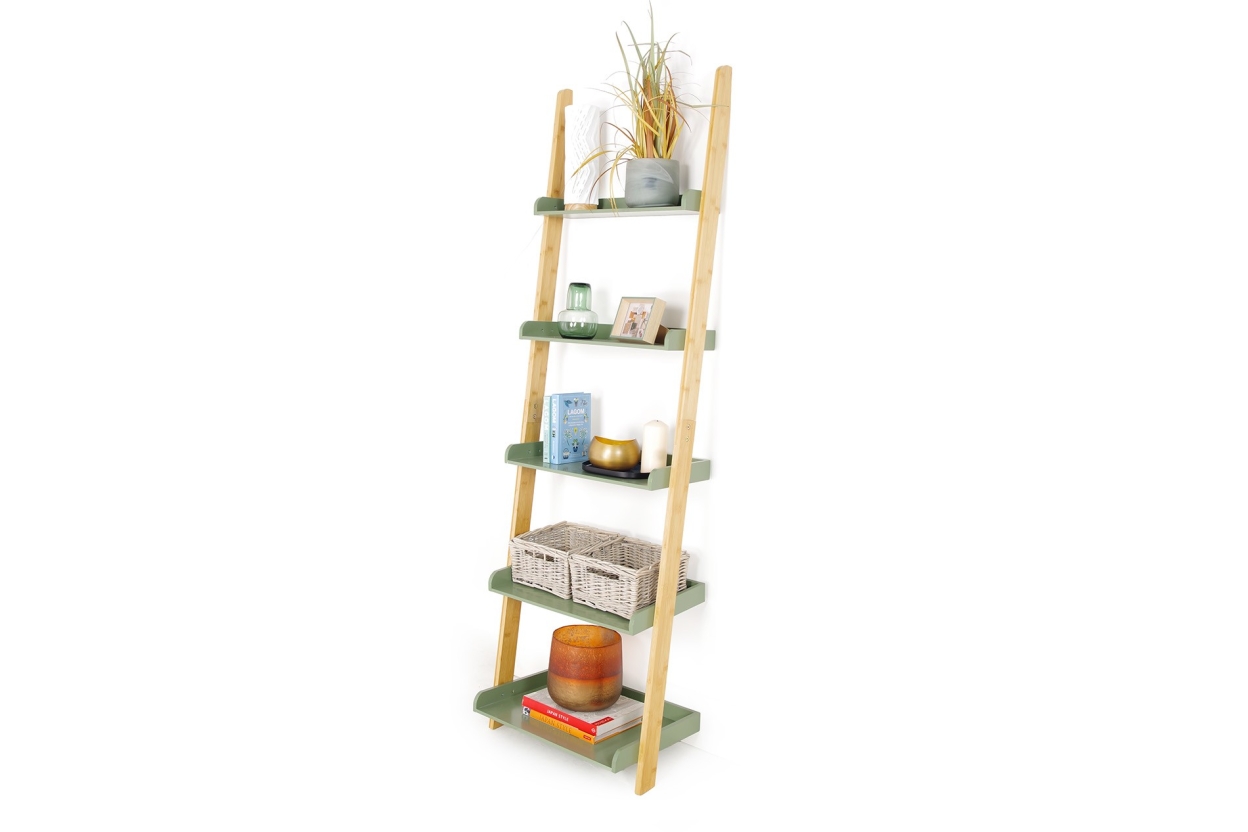 Fc Leaning Ladder Shelf Green Wide