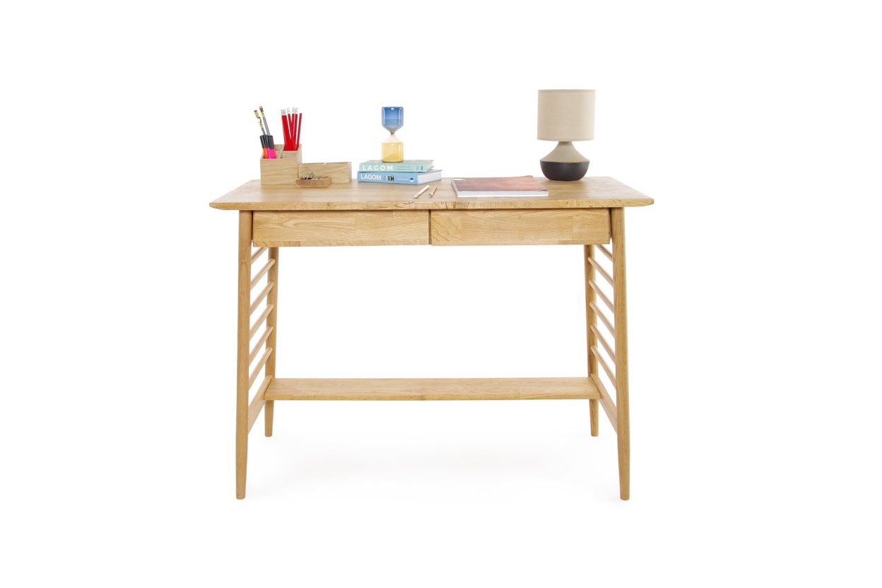 Pagoda Oak Writing Desk