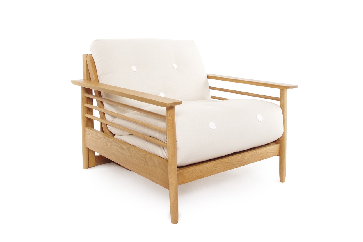 Pagoda - Single Seater Oak Sofa Bed