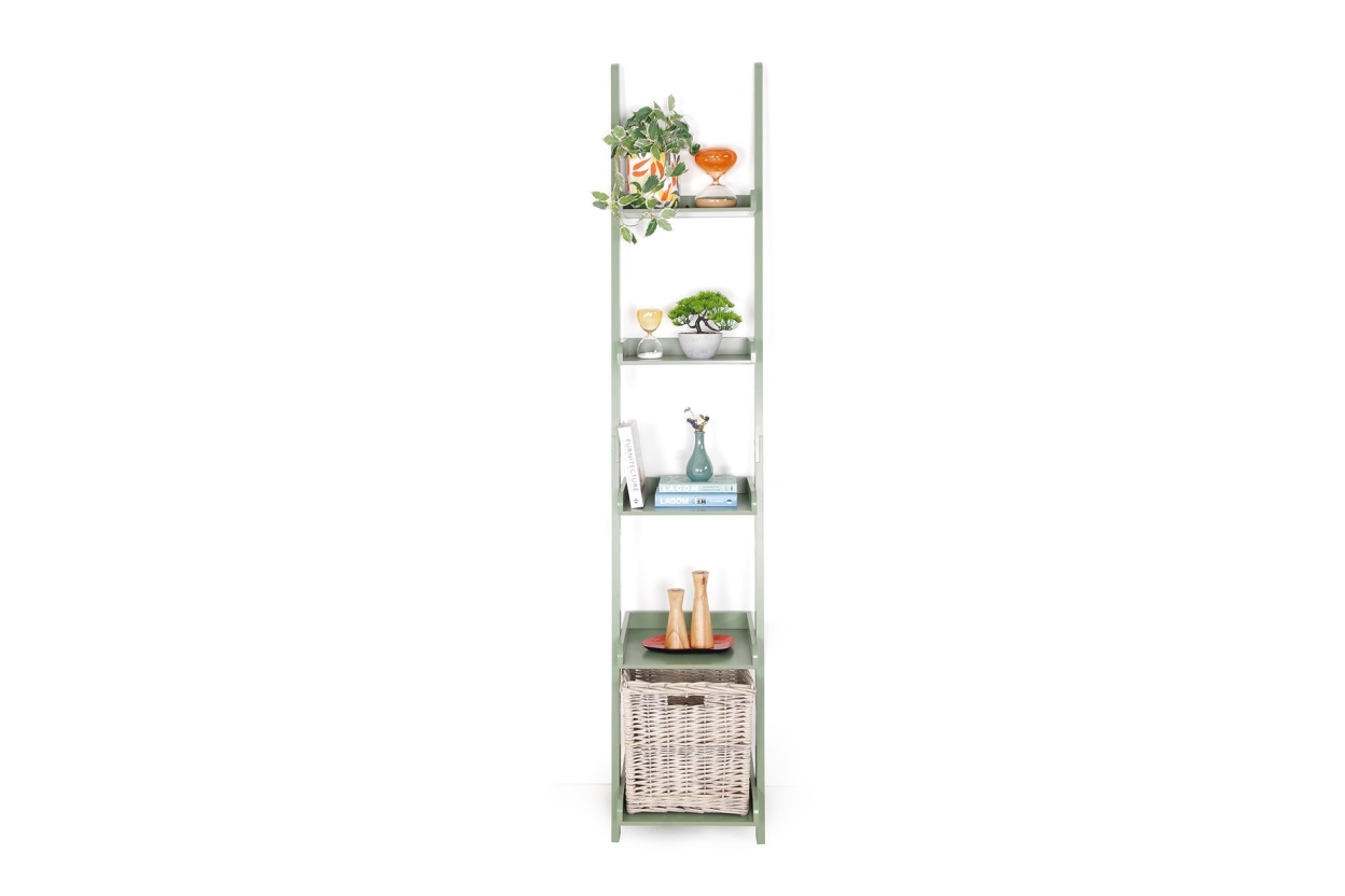 Narrow Ladder Shelves (Olive Green)