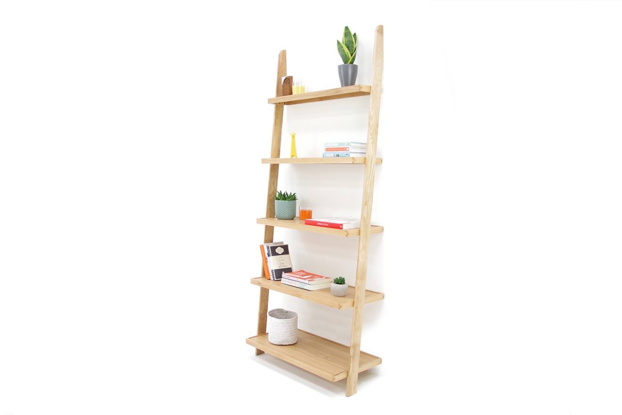 Oak Rounded Wide Ladder Shelf