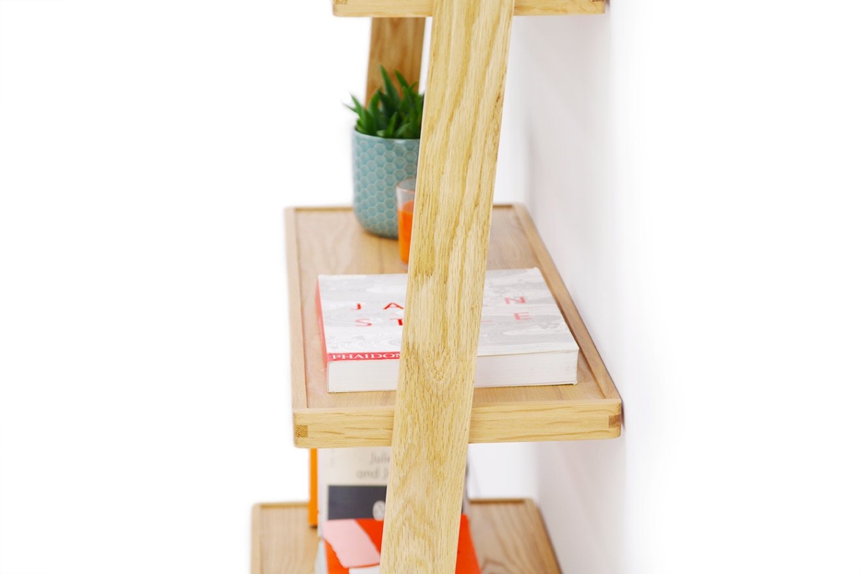 Oak Rounded Wide Ladder Shelf