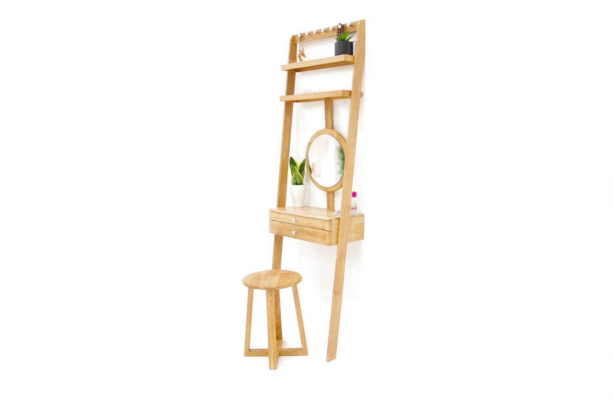 Oak Leaning Ladder Mini Dressing Table