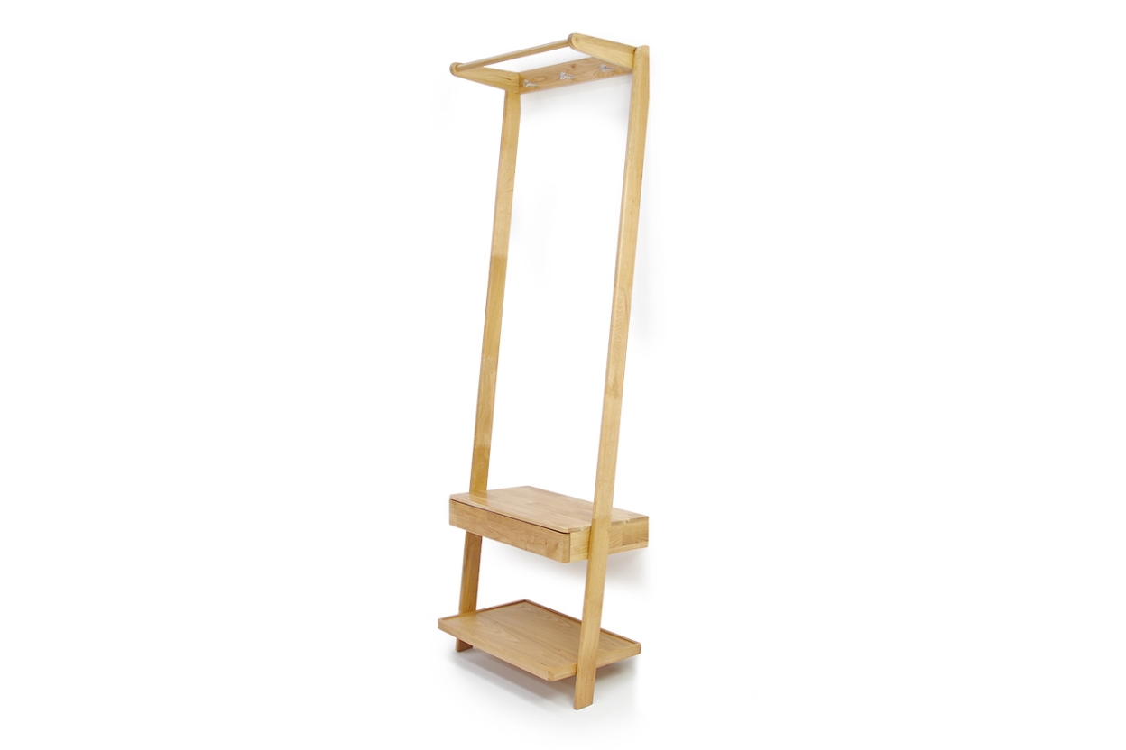 Oak Leaning Ladder Wardrobe 2