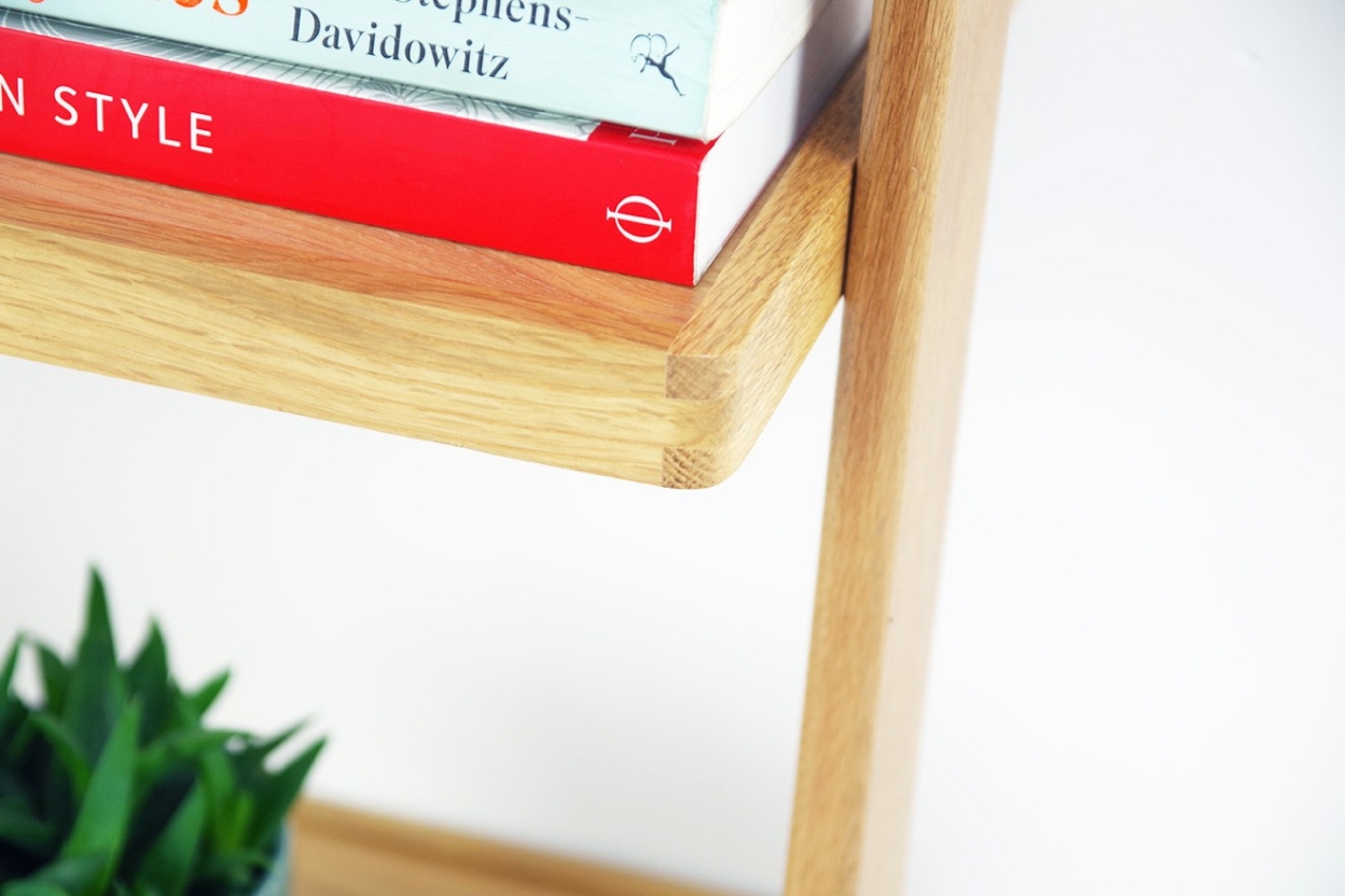 Oak Leaning Ladder Shelves