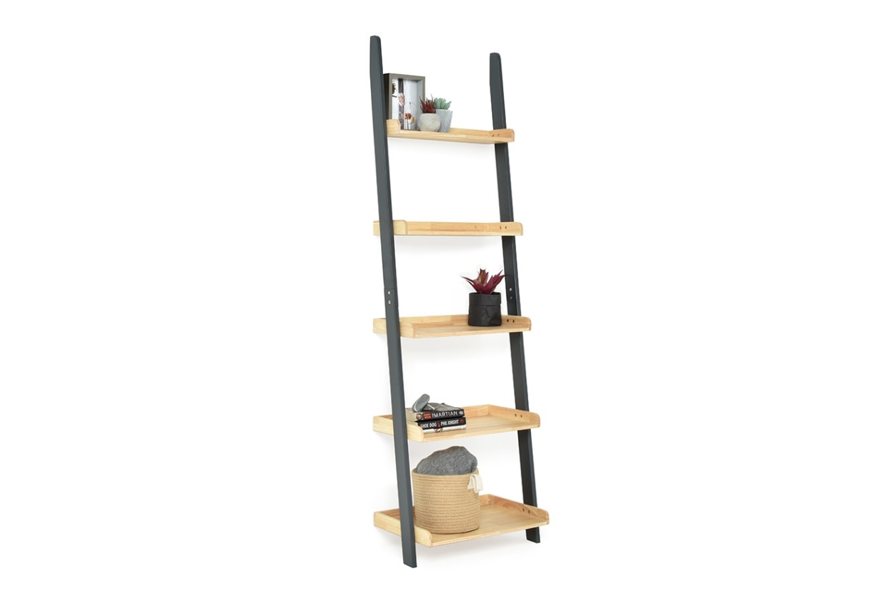 Rubberwood And Pine Cm Ladder Shelves