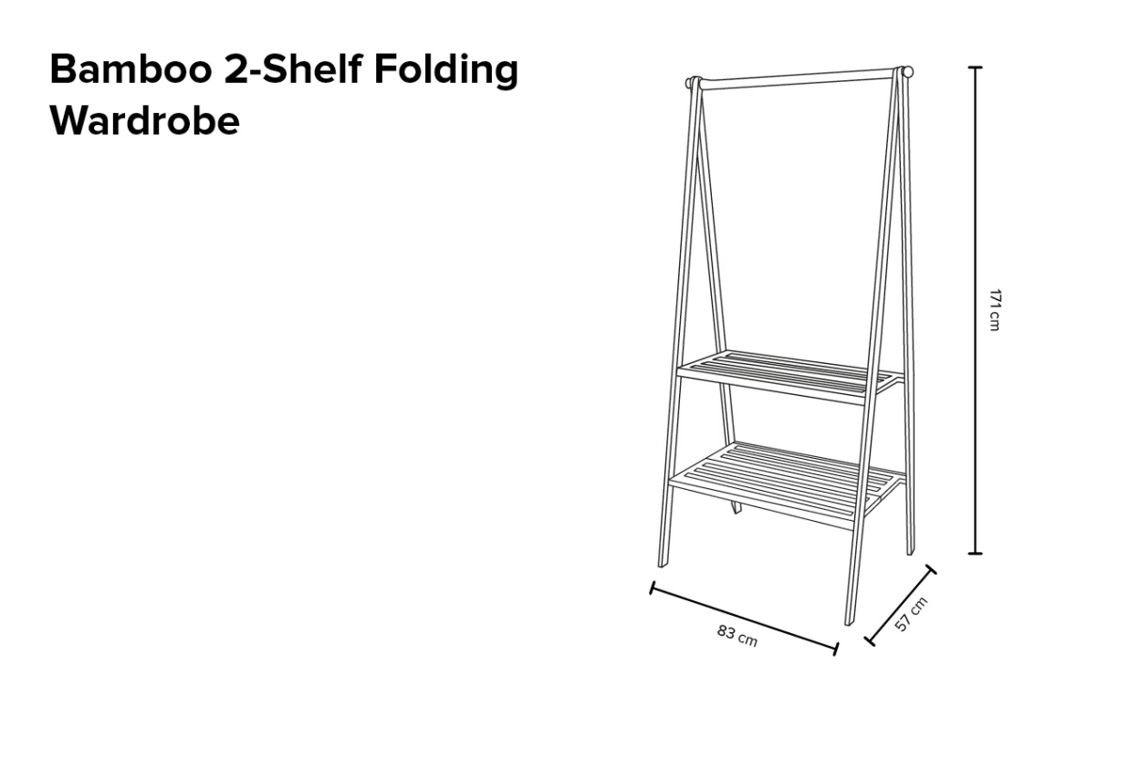 Bamboo Shelf Folding Wordrobe