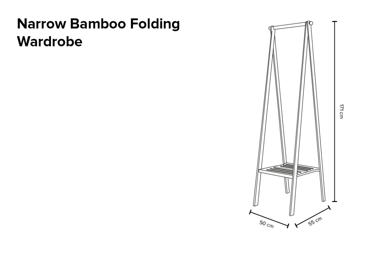 Narrow Bamboo Folding Wardrobe Nugb R