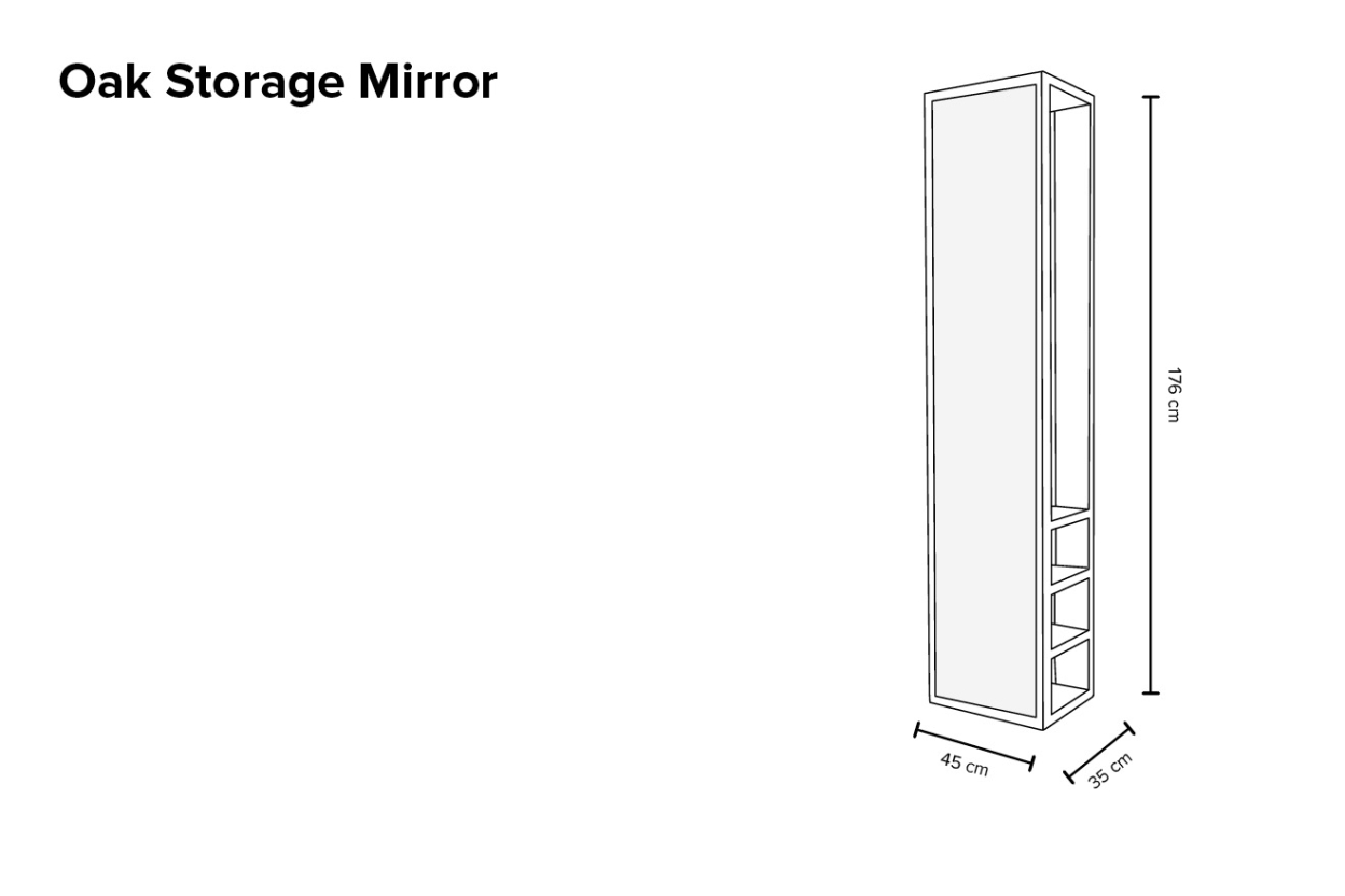 Oak Storage Mirror