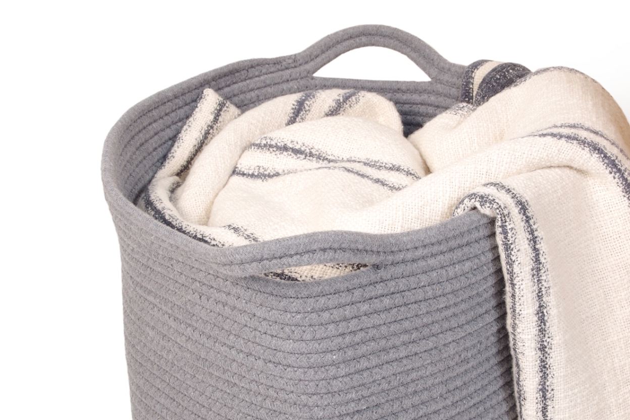 FC Jute Cotton Wild Dove Grey Storage Basket