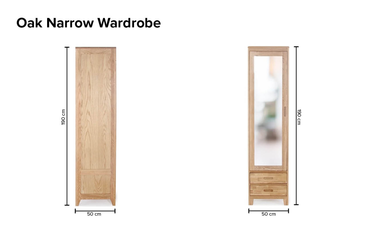 FC Oak Narrow Wardrobe