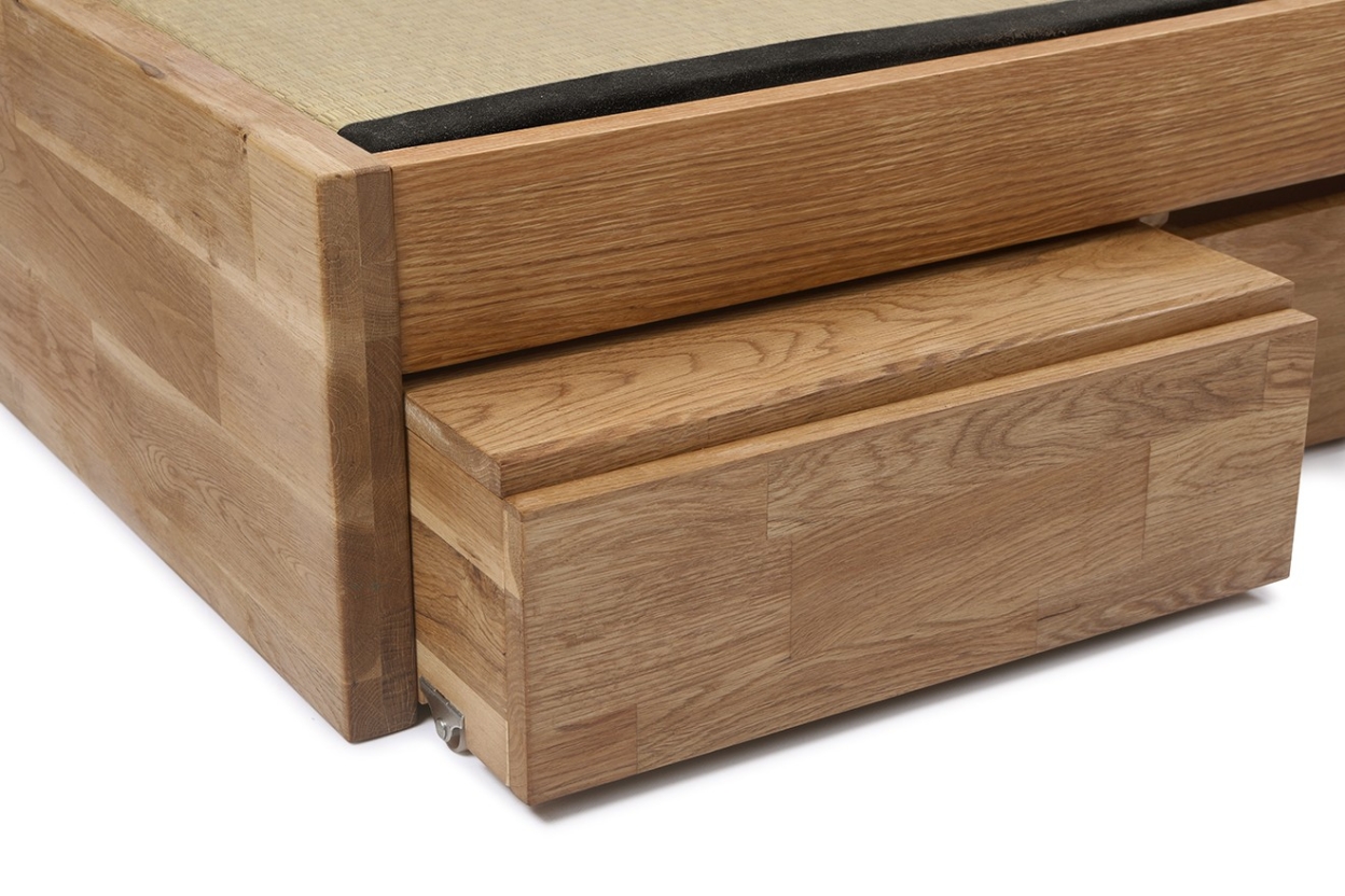 Oak Storage Platform Bed Drawer zoom in