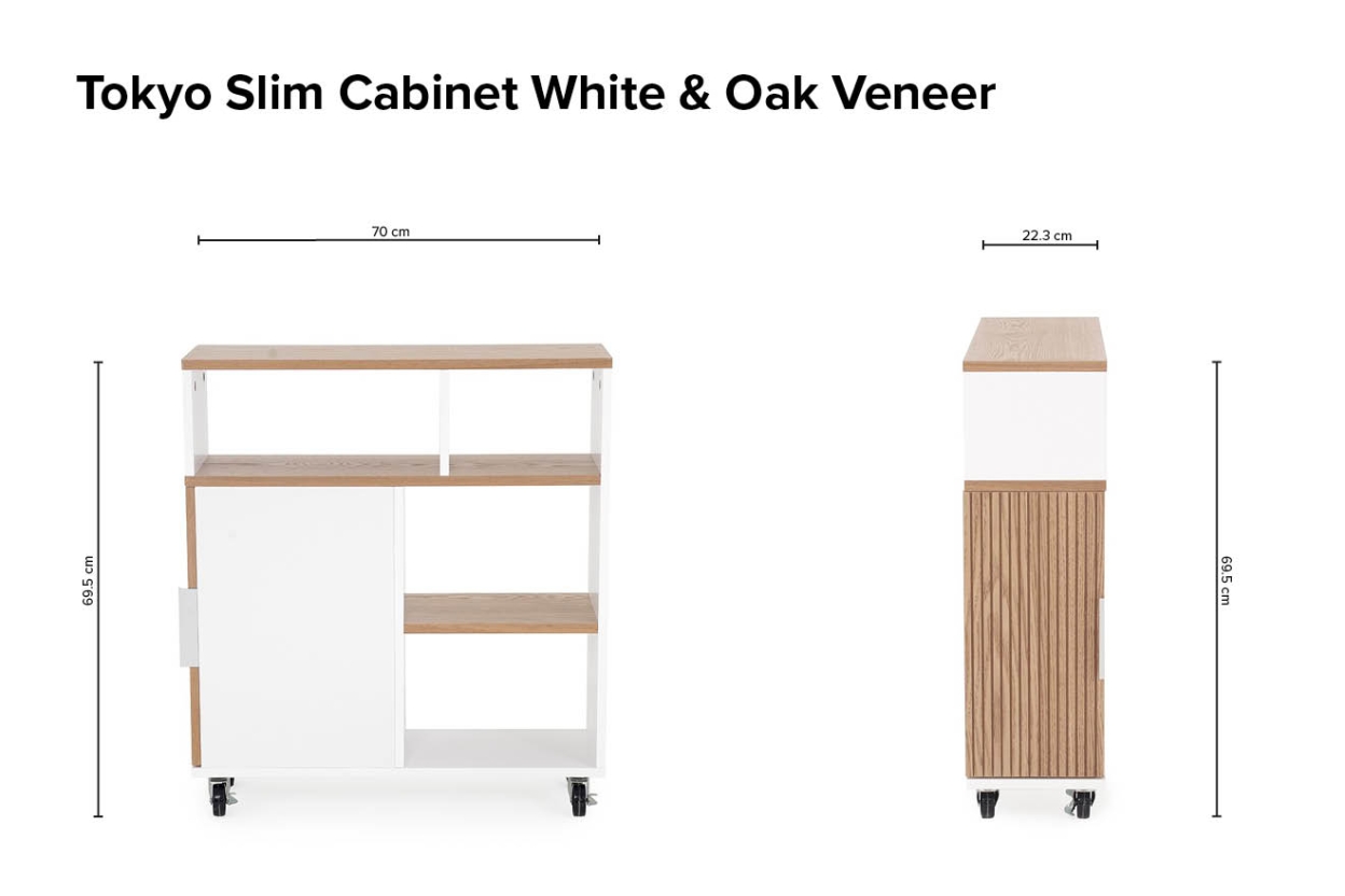 Tokyo Slim Cabinet White Oak Veneer