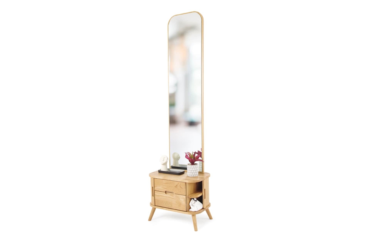 Oak Tall Tambour Mirror