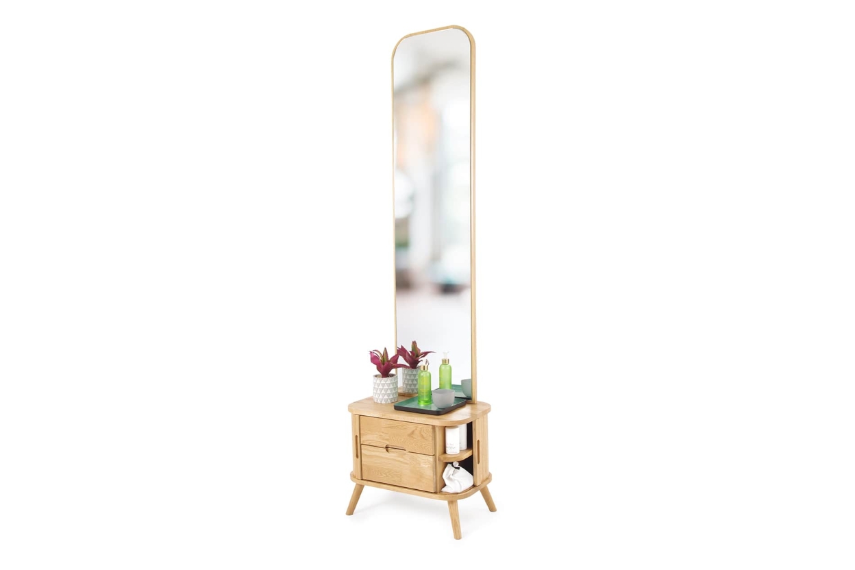 Oak Tall Tambour Mirror