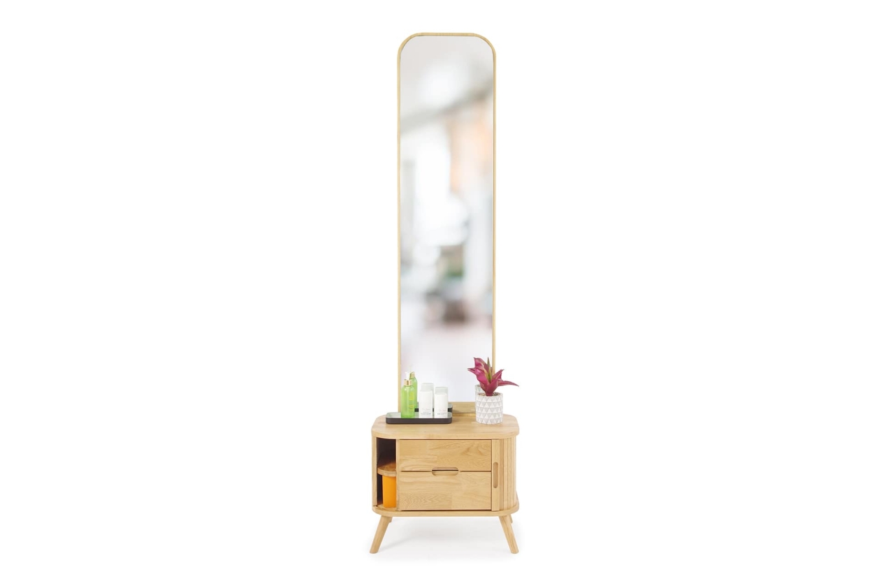 Oak Tall Tambour Mirror