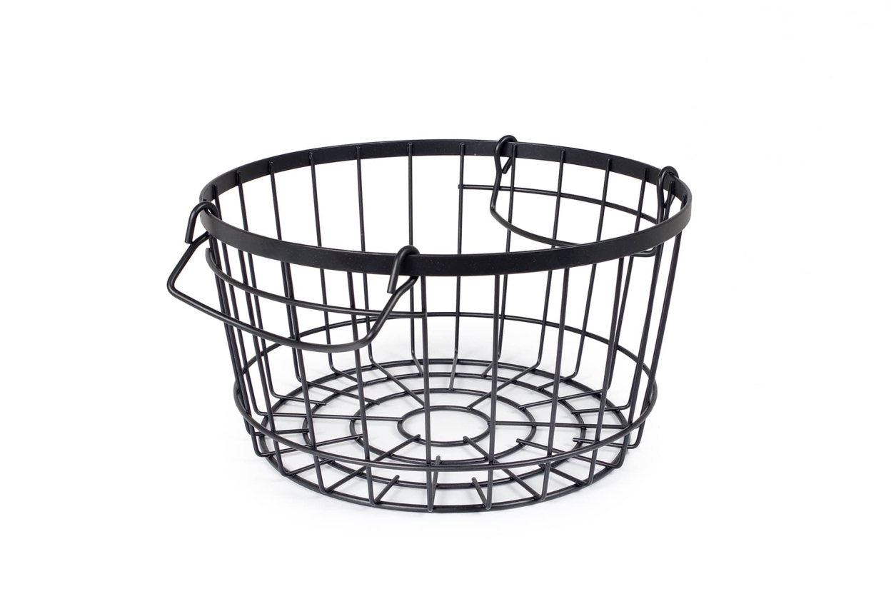 FC Stackable Wire Round Basket Black