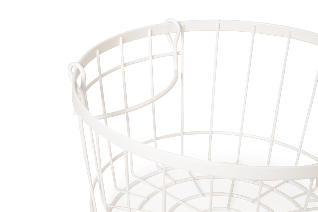 FC Stackable Wire Round Basket White