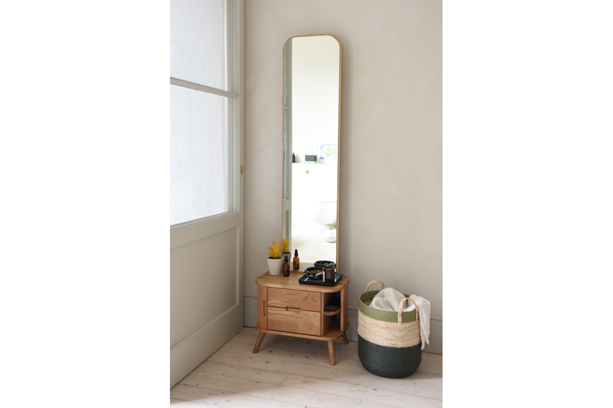 FC Oak Tall Tambour Mirror Clay LF