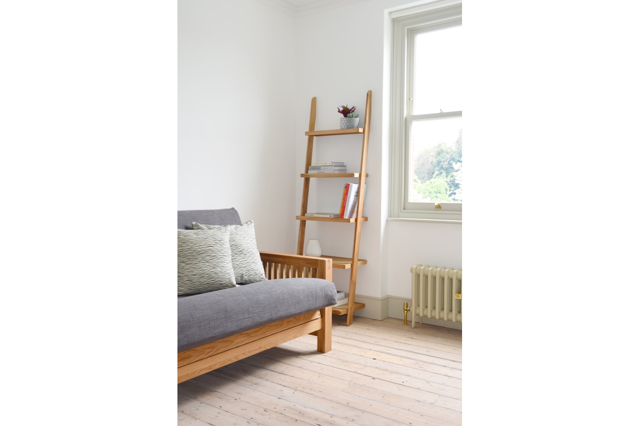 Oak Rounded Wide Ladder Shelf