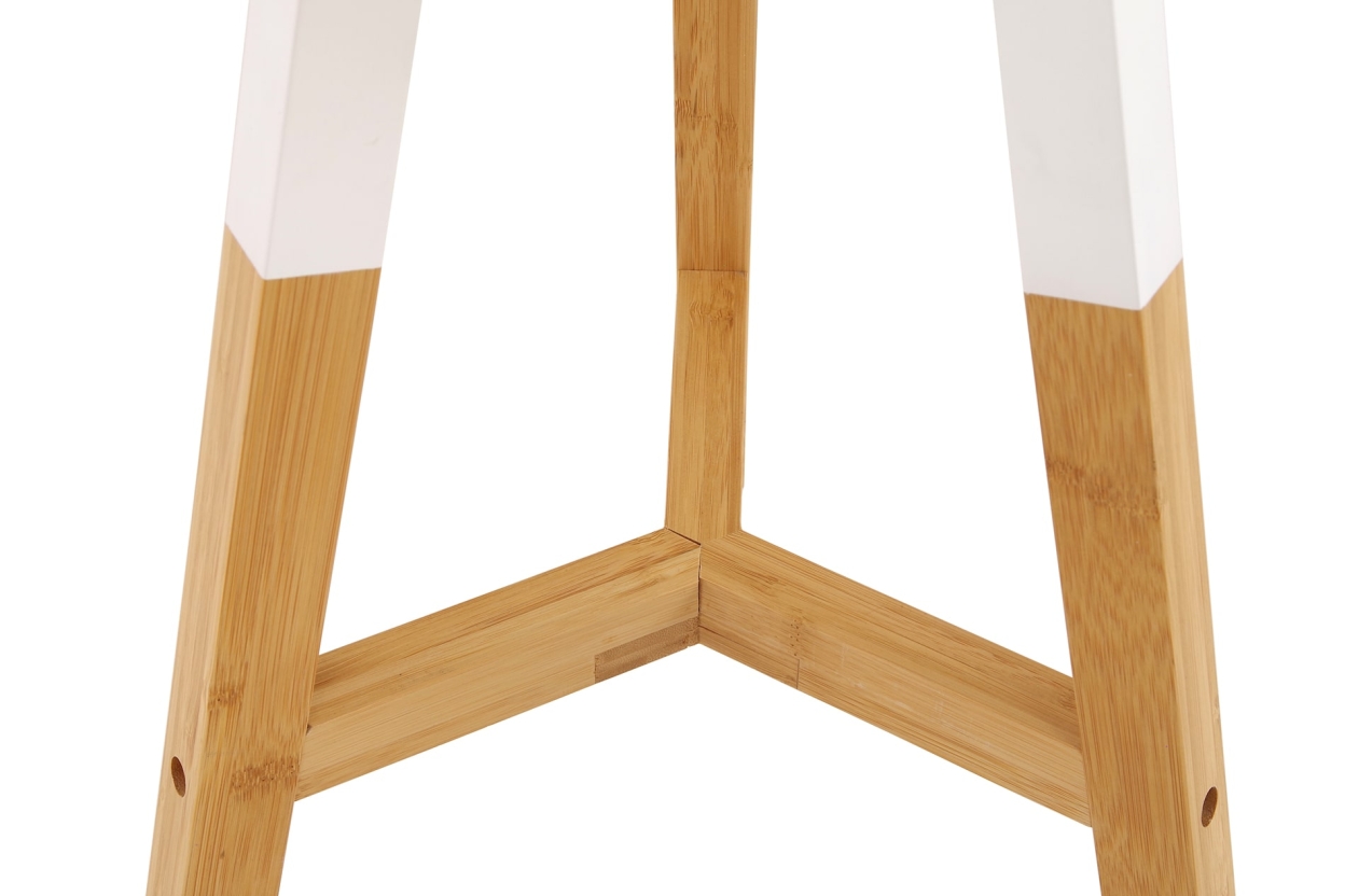 Bamboo & MDF Stool (White)