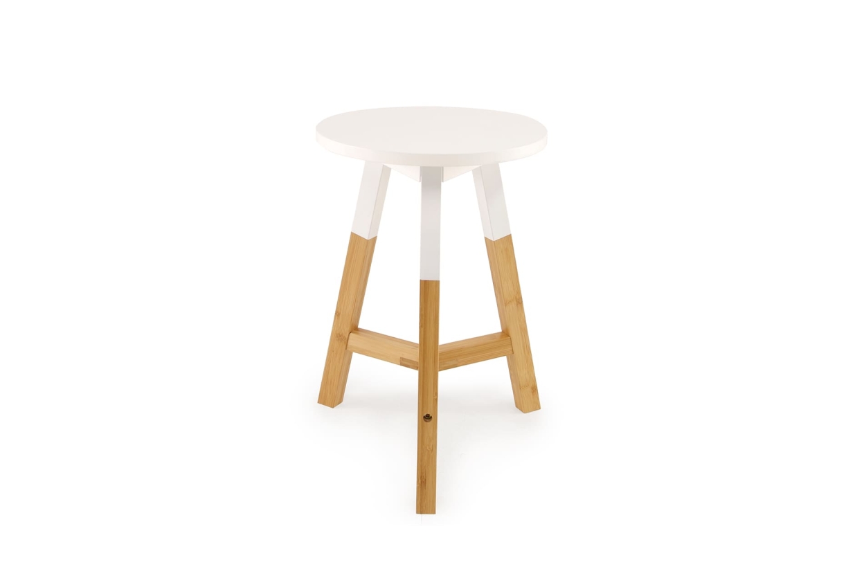 Bamboo & MDF Stool (White)