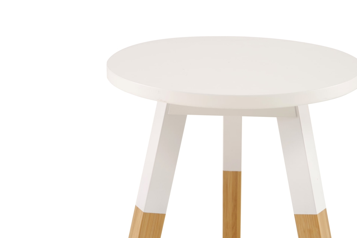 Bamboo & MDF Stool (White)