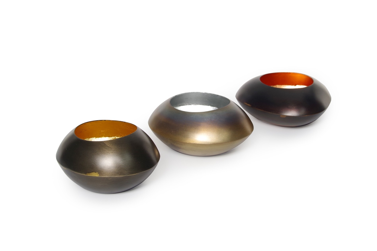 Kioshi Metal Tea Light Holder (Burnt Copper)