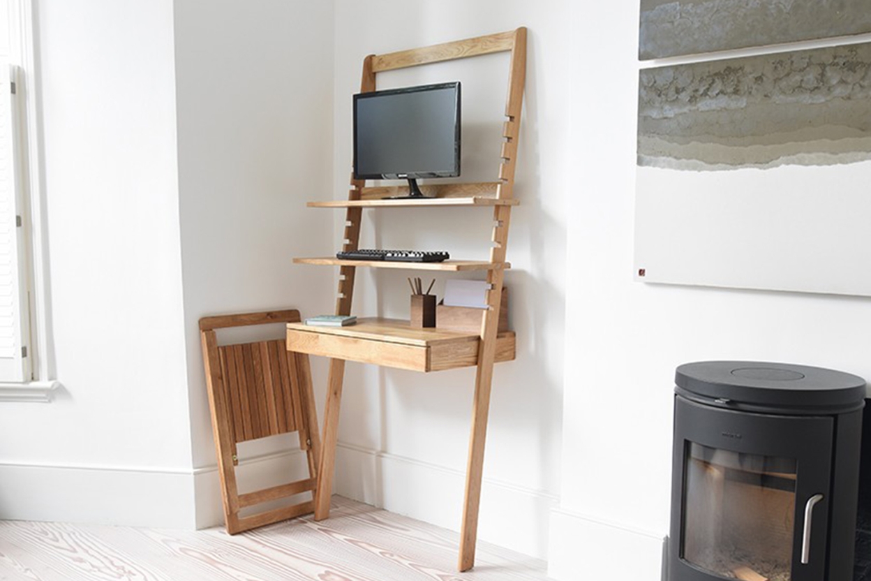 FC Oak Standing Ladder Desk