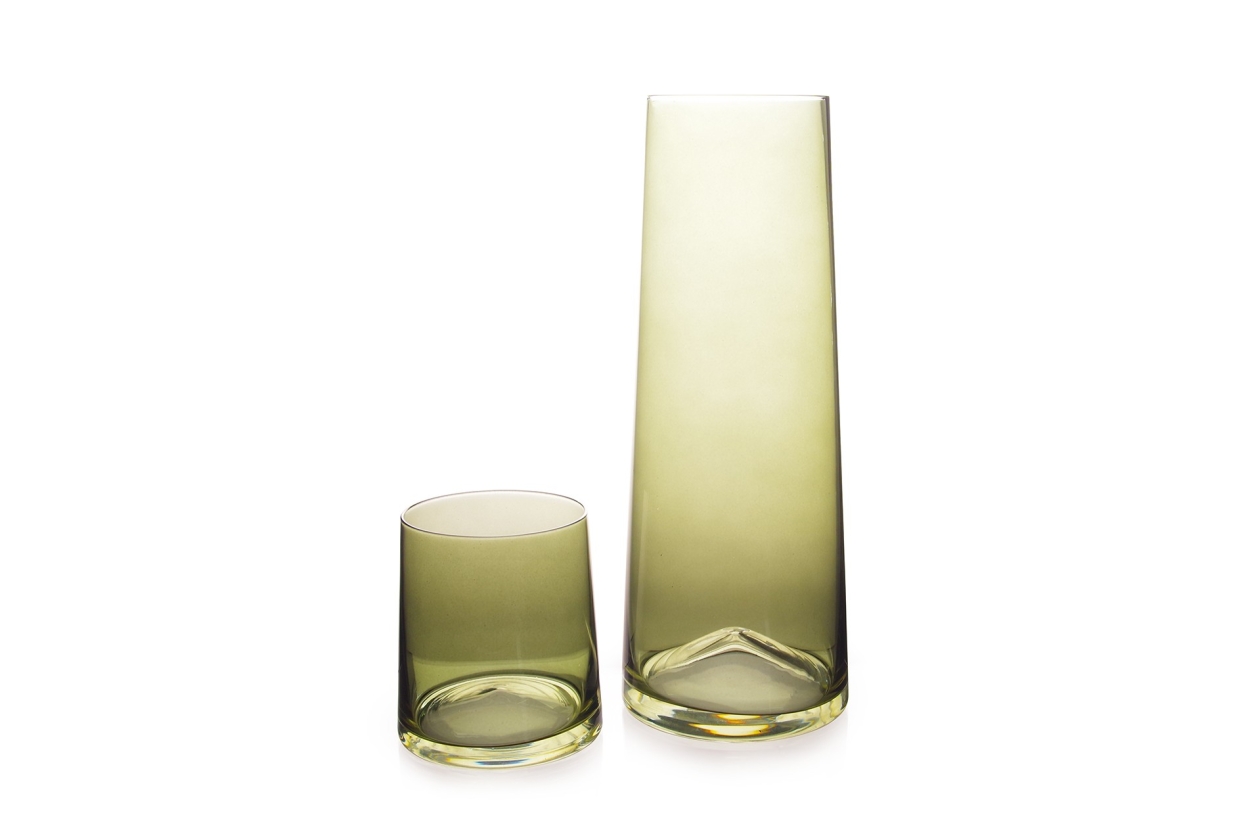 Verona Glass Tumbler (Olive Green)