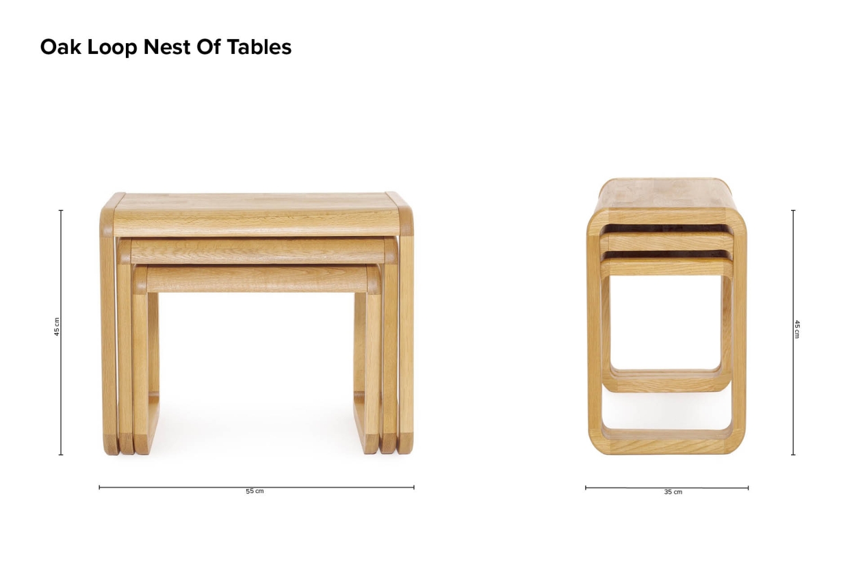 Oak Loop Nest Of Tables