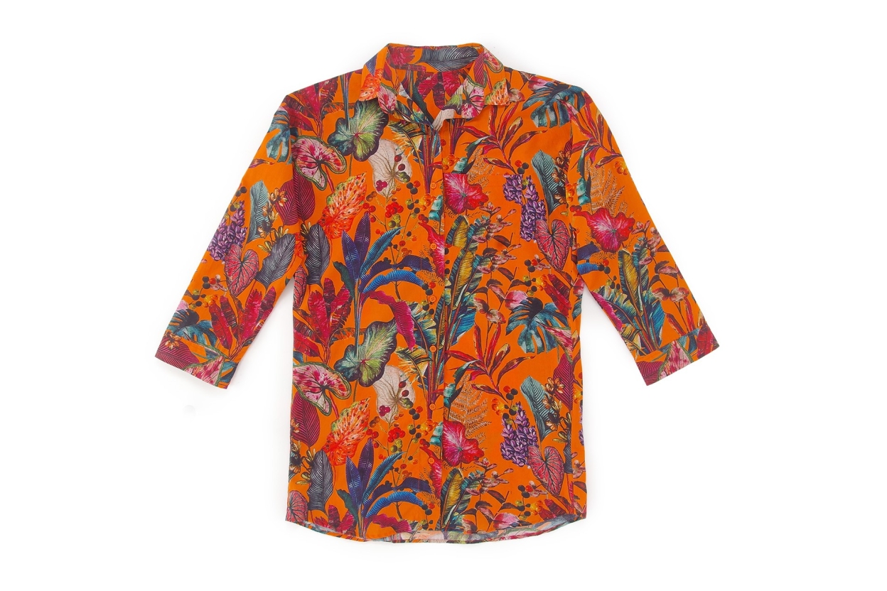 FC Tropical Long Sleep Shirt Mandarin