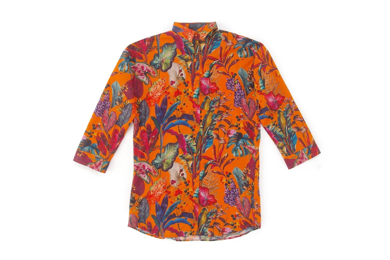 FC Tropical Long Sleep Shirt Mandarin