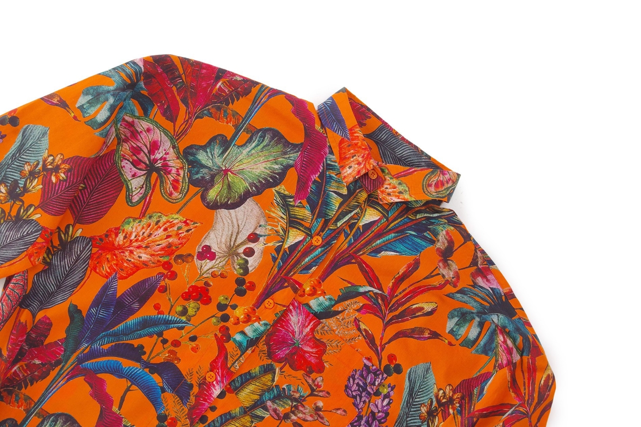 FC Tropical Long Sleep Shirt Mandarin