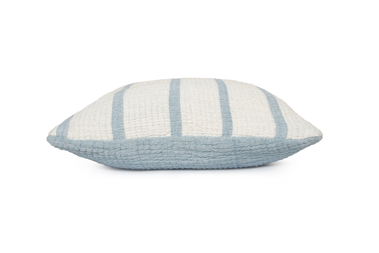 Chambray Stripes Cushion Cover 45x45cm (Oslo Blue)