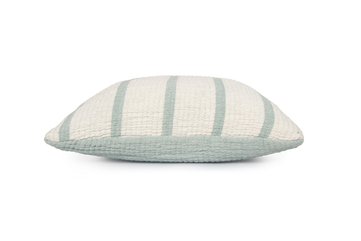 Chambray Stripes Cushion Cover 45x45cm (Fir Green)