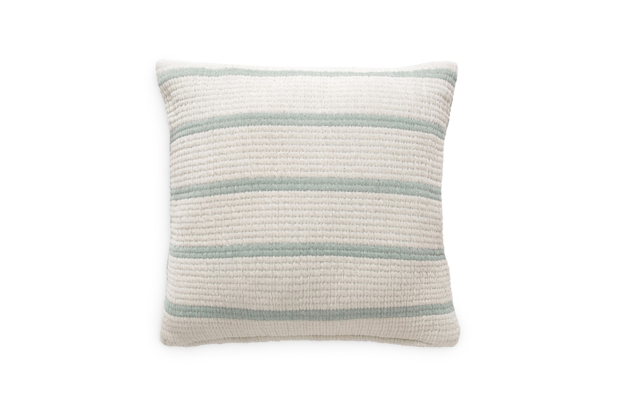 Chambray Stripes Cushion Cover 45x45cm (Fir Green)