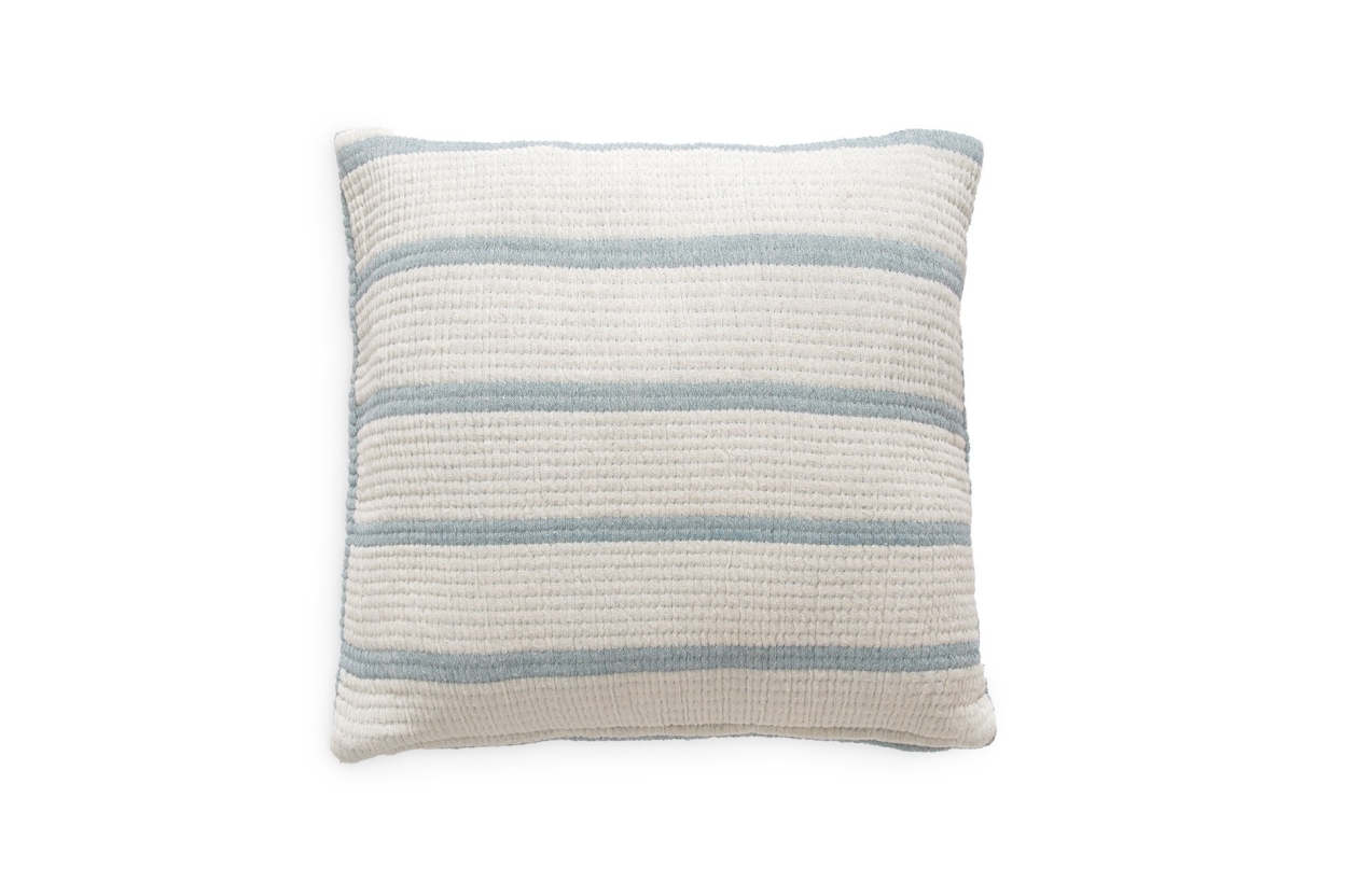 Chambray Stripes Cushion Cover 45x45cm (Oslo Blue)