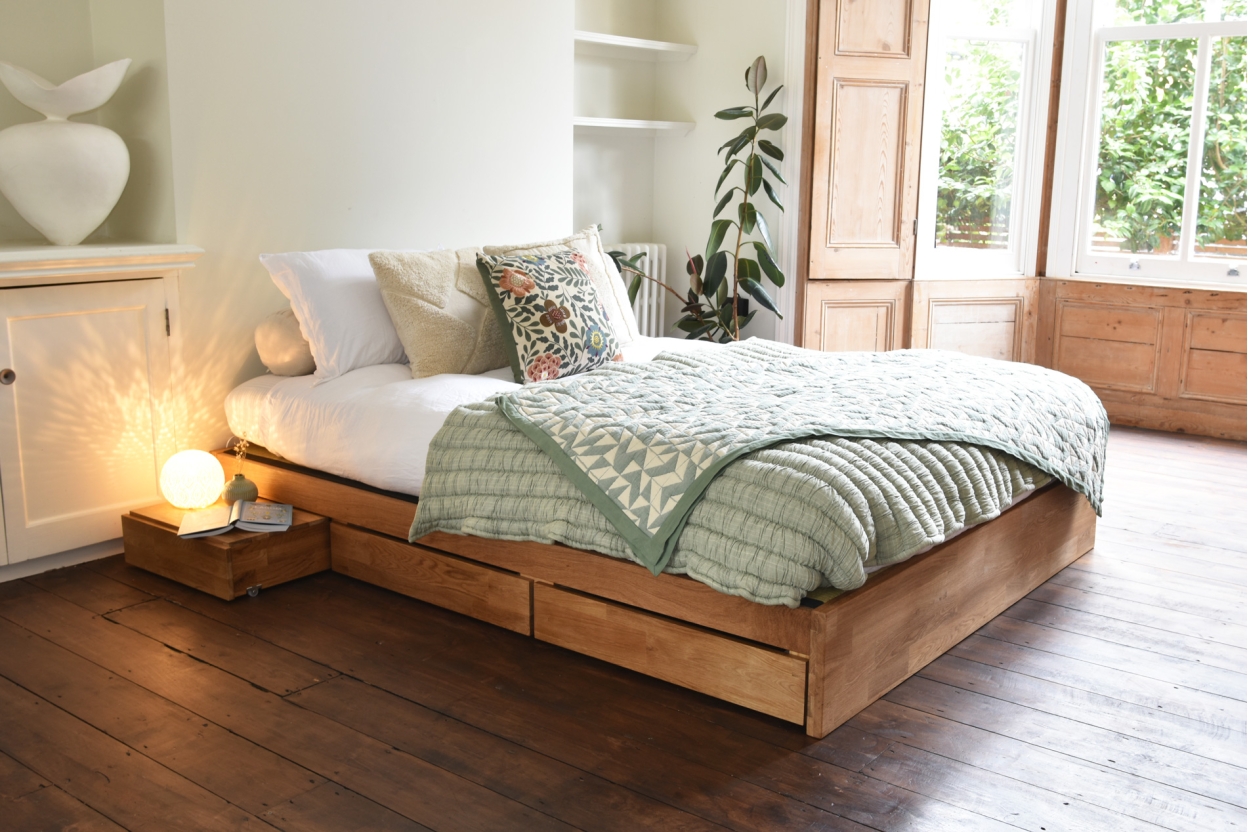 Oak Platform Bed Kingzise Leytonstone LS