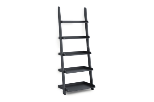 MDF Dark Charcoal Ladder Shelves Wide