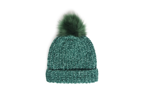 FC Chenille Bobble Hat Fir Green Xhp Q