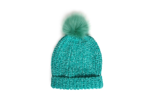 FC Chenille Bobble Hat Pacific Blue Bjq Z