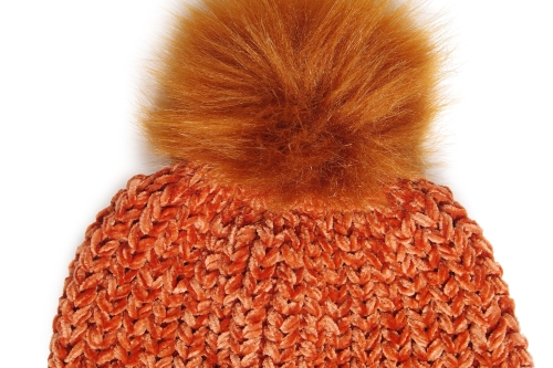 FC Chenille Bobble Hat Terracotta